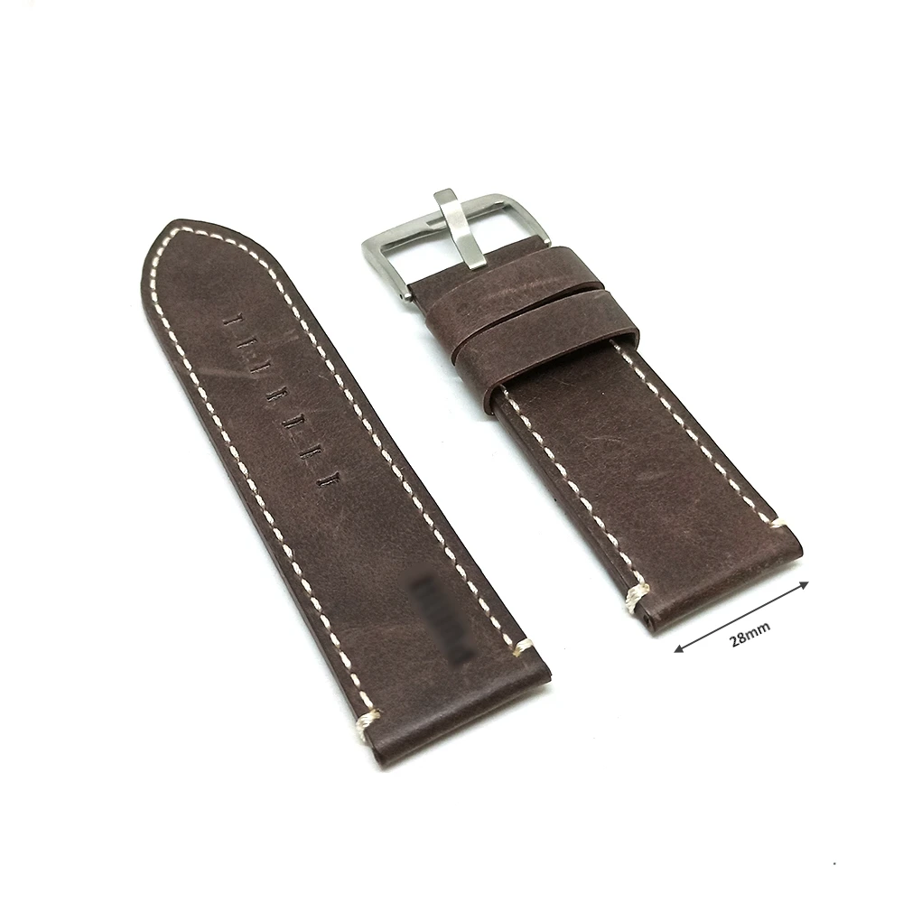 Fits/ For Puma Ultrasize PU1034***** - 28mm Motorsport Gray Anthracite Genuine Leather Replacement Watch Band Strap