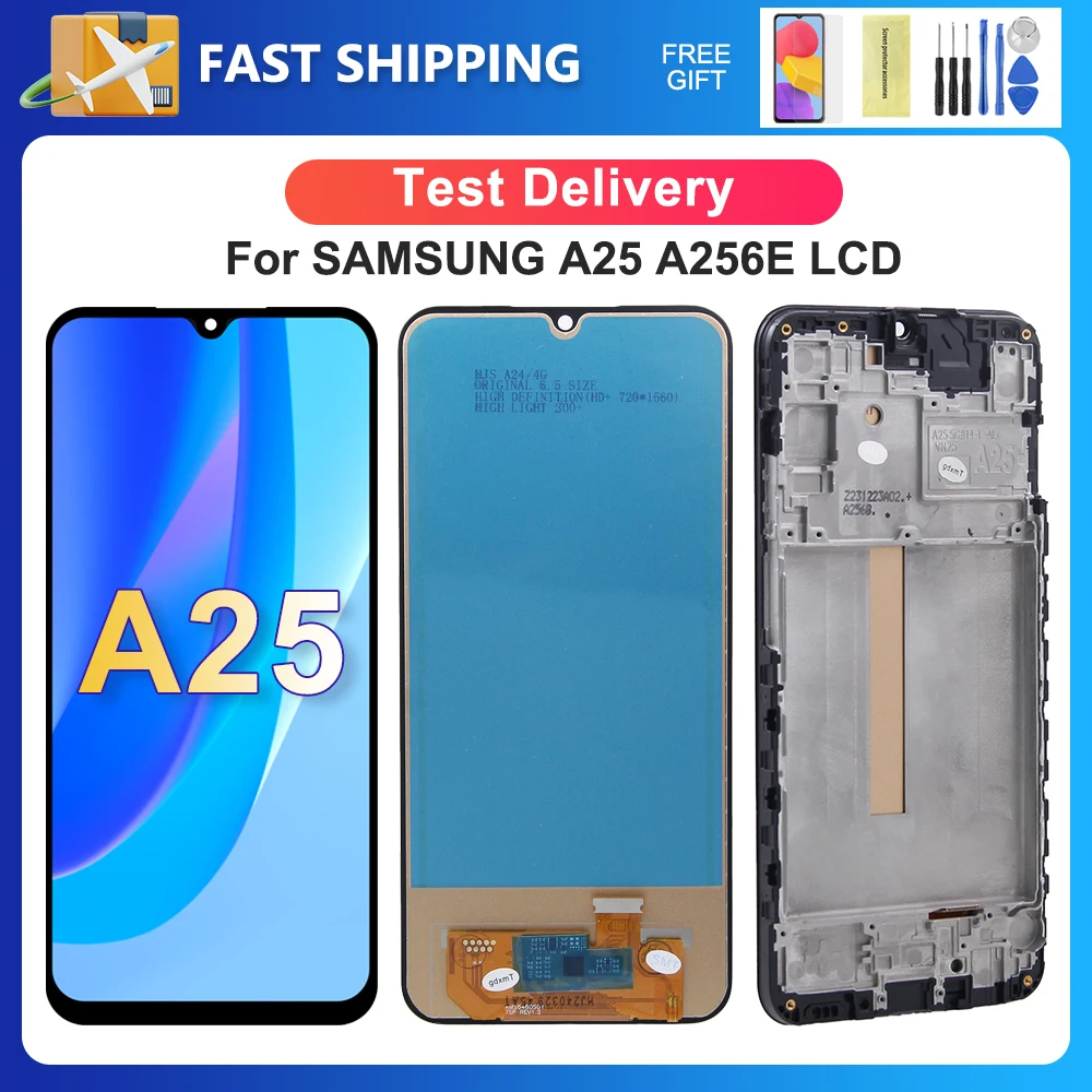 A25 For Samsung 6.5''Tested A256 A256E A256B A256U LCD Display Touch Screen Digitizer Assembly Replacement