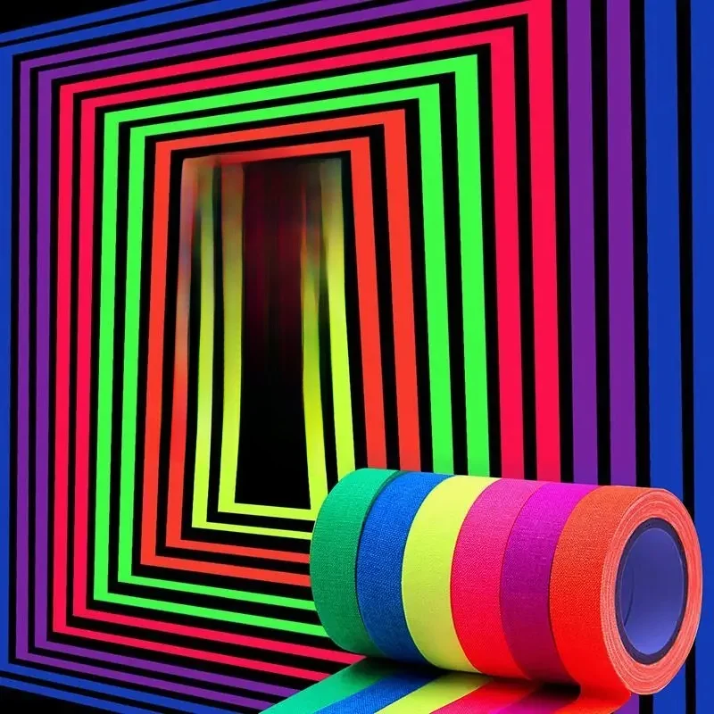 Lichtgevende partij fluorescerende tape UV zwart licht podium speciale effecten rekwisieten verjaardagsfeestje sfeer decoratie sticker set - afbeelding 2