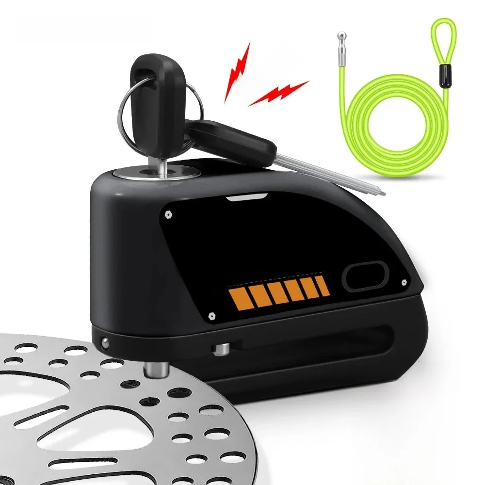 AliExpress UK Rockbye Bike Disc Lock 110dB Anti-theft Bicycle Wheel Padlock Rechargeable Waterproof Motorcycle Safety Alarm Lock Moto Padlock