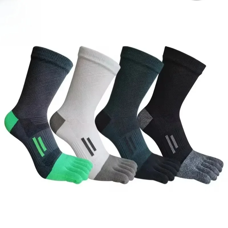 1/4 paires orteil chaussettes courtes Sport homme Compression coton absorbant la sueur jeune décontracté antibactérien respirant 5 doigts chaussettes