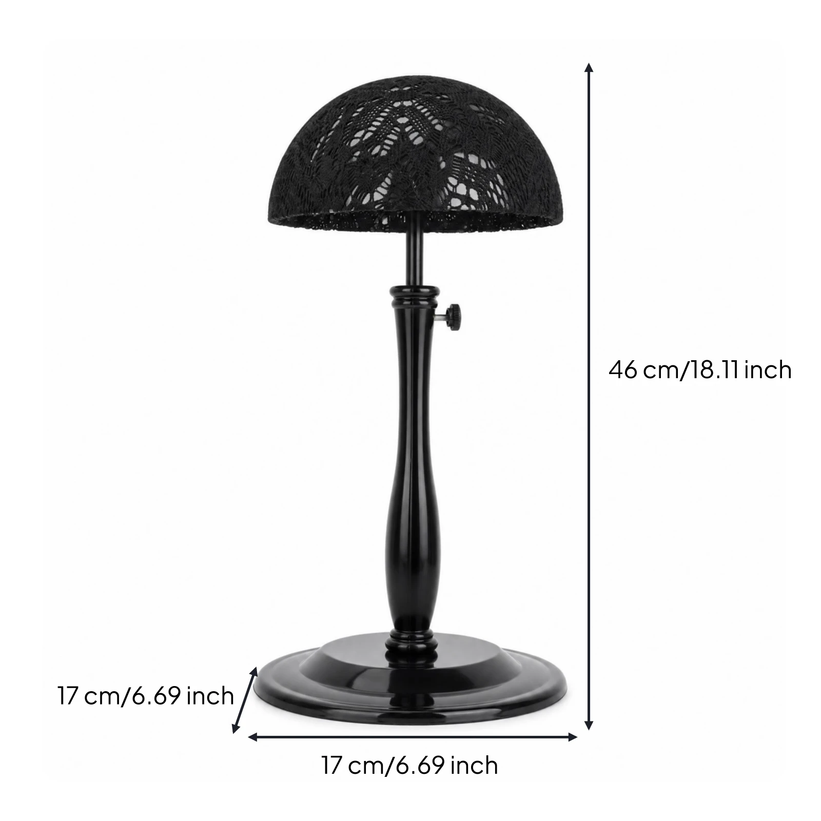 Adjustable Wig Stand Holder with Weighted Base