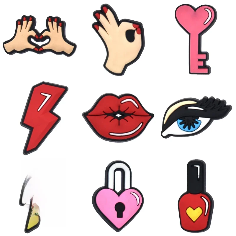 Breloques de Chaussures en Forme de Cœur, Accessoires pour Crocs, Sandales, Sabots, Épingles, Danemark ges, Jeans, Garçons et Bol, Décorations pour Enfants