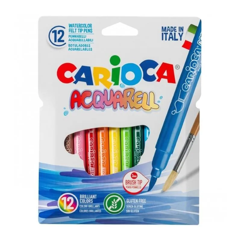 Rotuladores Acuarela 12 unds Colores Brillantes Punta 3 mm