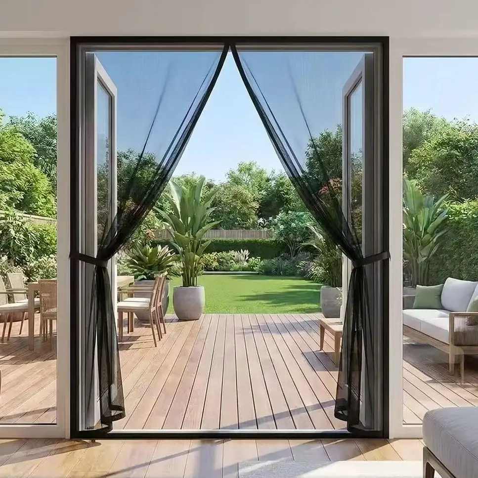 Child-Safe Magnetic Screen Door–Strong Insect Protection, Energy Saving for Climatiseur,Zanzariera Porta Finestra