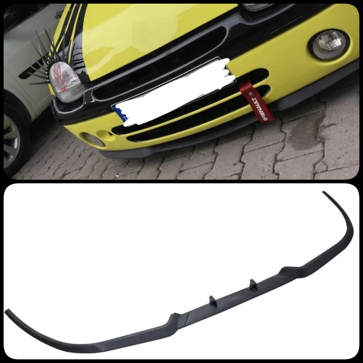 For Renault Twingo CUPRA R Front Bumper Lip Universal 3pcs Diffuser Black Bumper Lip Spoiler Body Kit Tuning Protector quality