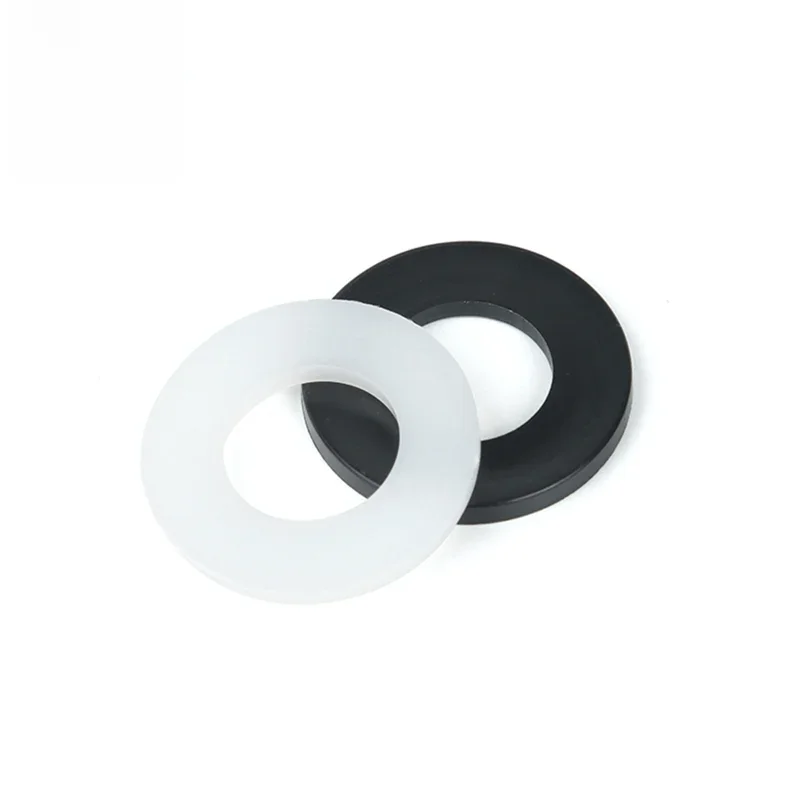 Rondelle plate en plastique en nylon noir blanc M2 M2.5 M3 M4 M5 M6 M8 M10 M12 M14 M16 M18 M20 M22 M24 Joints d'isolation