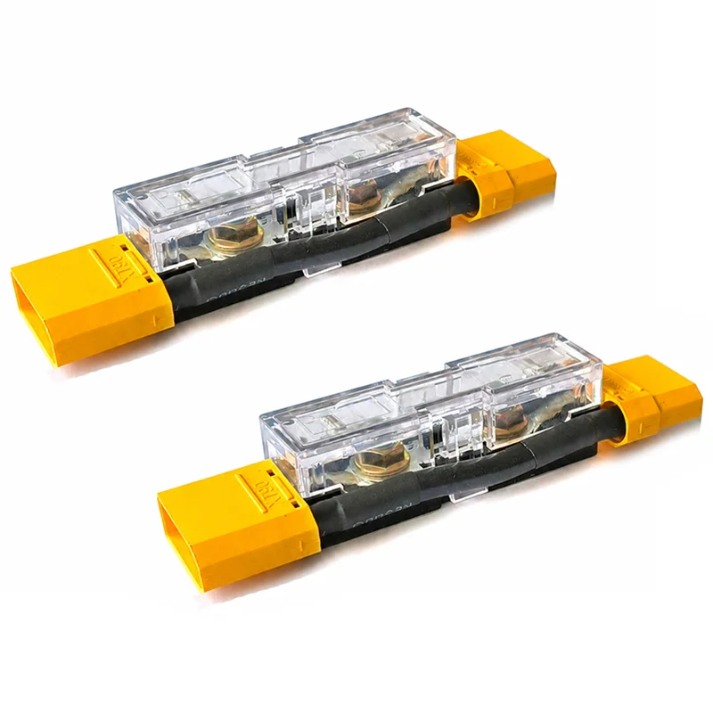 2PCS XT90 Male to Female Adapter with 80A Fuse Overcurrent Short Circuit Protection Connector Module for DIY Anti-short Overload