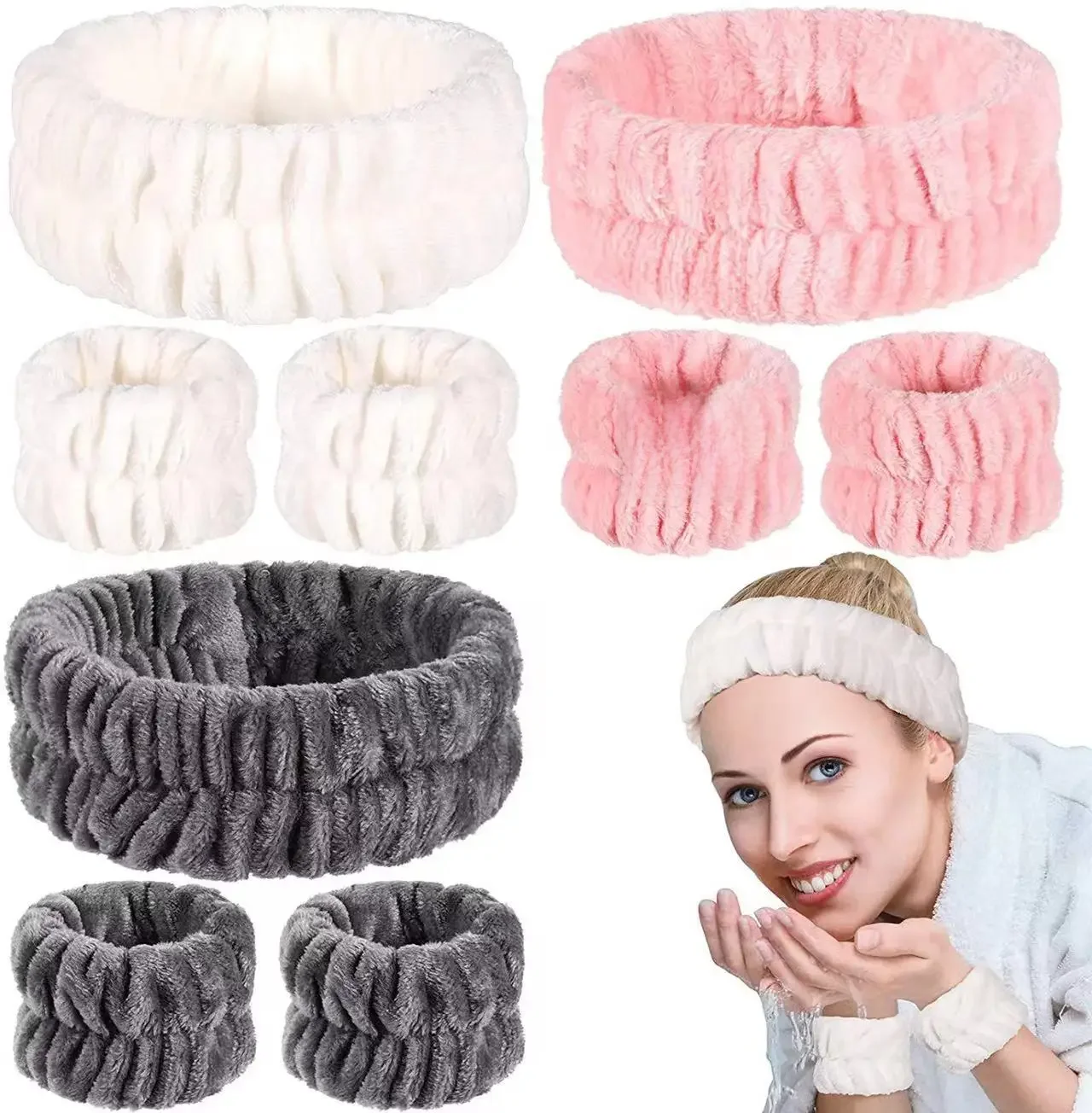 Handgelenk Washband Mikrofaser Handgelenk Waschen Handtuch Band Armband Haargummis für Gesicht