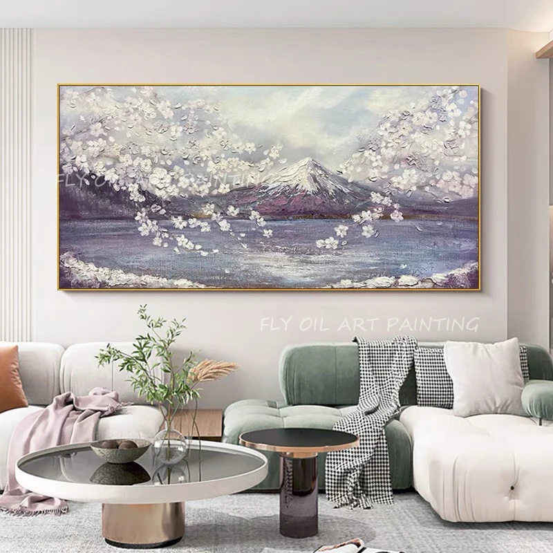 

100% Handmade abstract ocean simple wave nordic landscape artwork Oil Paintings for Living Room Home Decoration unframe