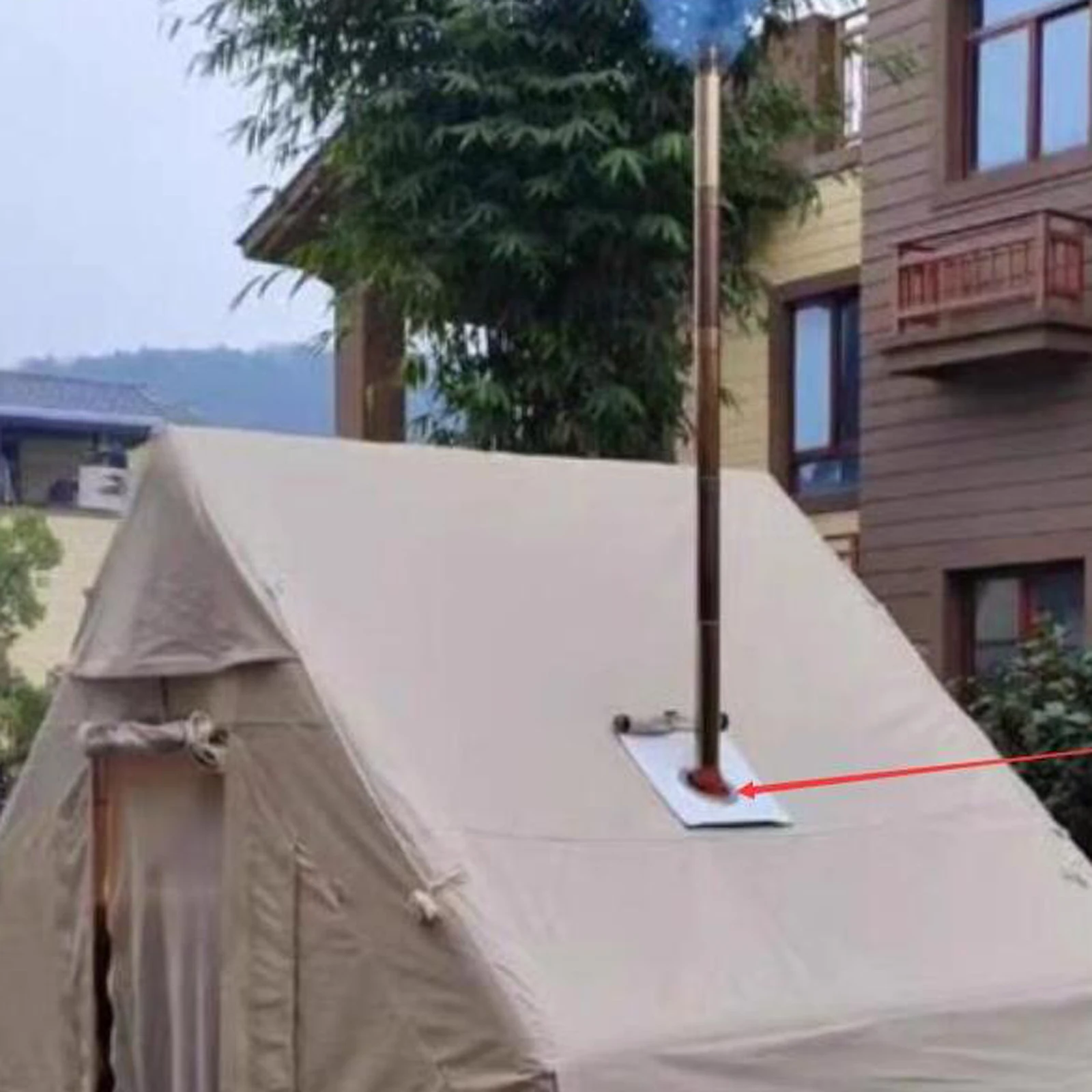 Tent Stove Jack Tent Accessories High Temp Resistant Roof Vent Pipe Flashing Practical Burner Flue Pipe Fitting Stove Vent Acces