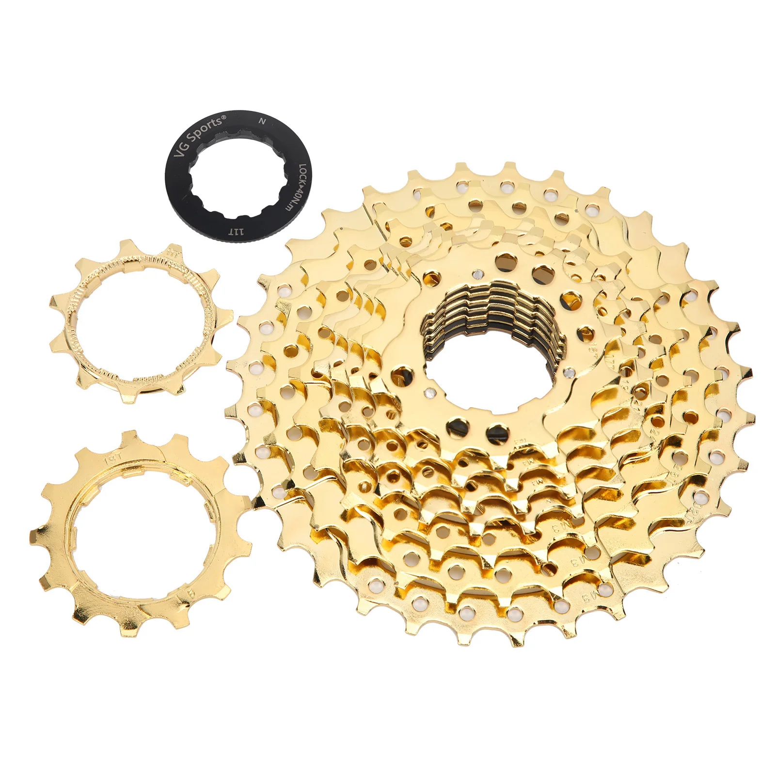 VG Sports Mountain Bike 9 Speed Freewheel Bicycle 11‑32T Cassette Flywheel Replacement Gold