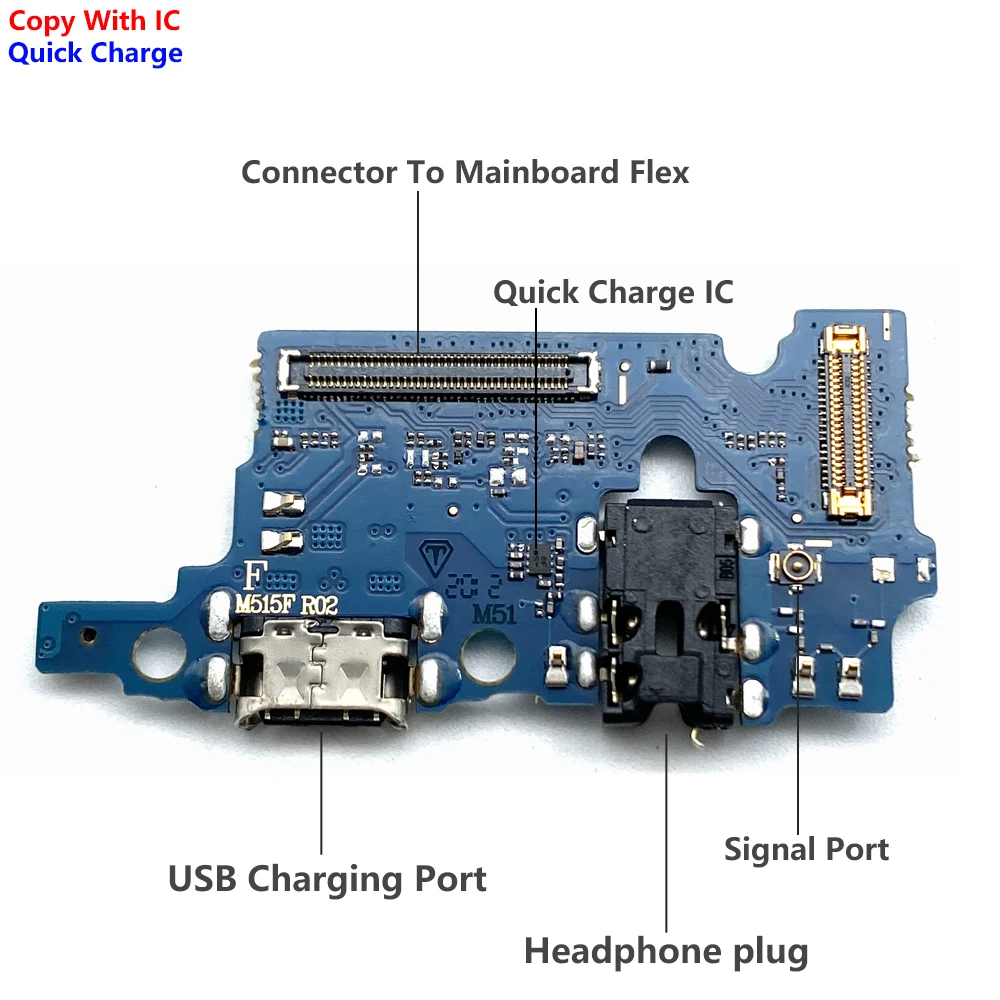 For Samsung M22 M31S M32 M51 M52 M10 M20 M30 M30s M21s M31 M62 M53 5G USB Charge Connector Charging Port Main Board Flex Cable