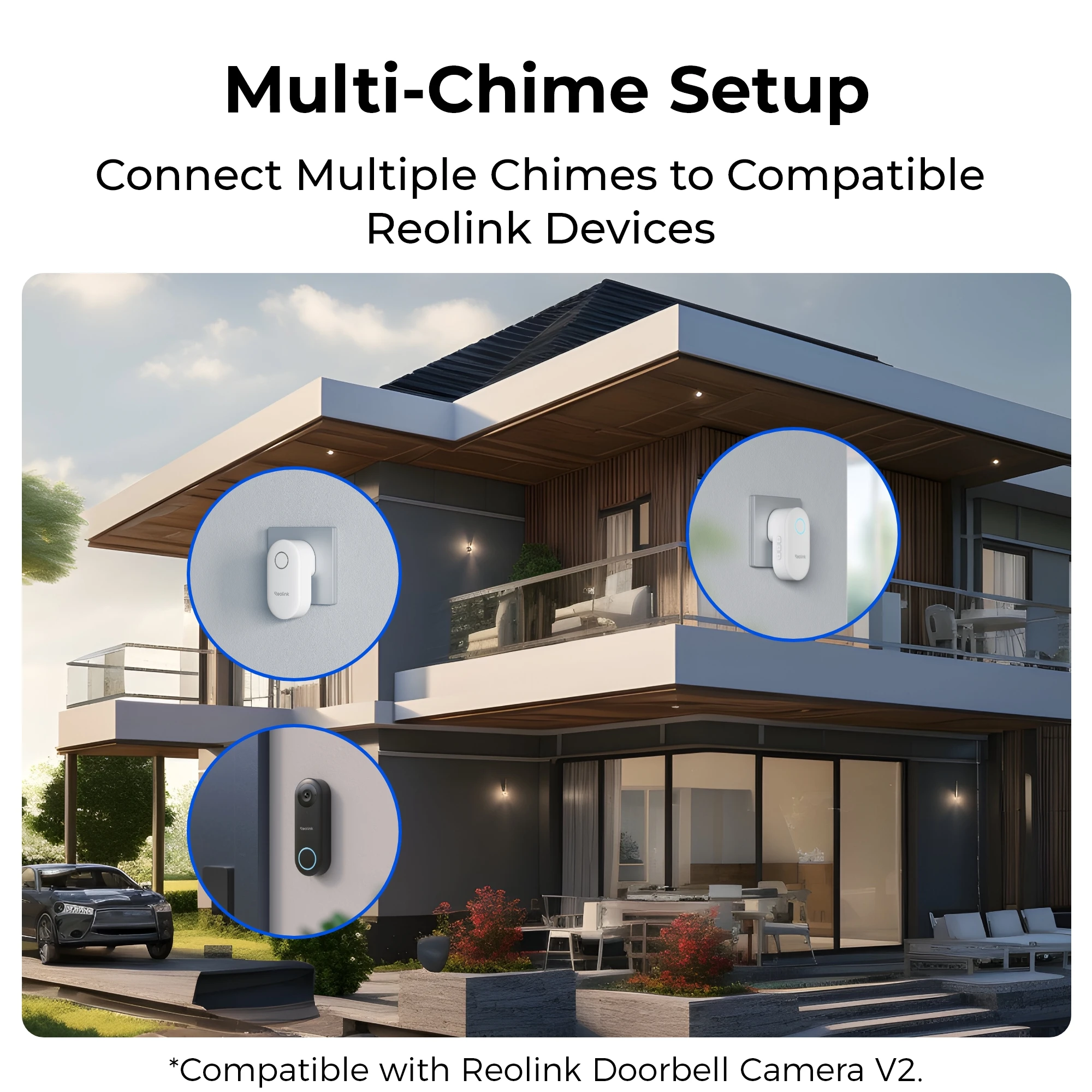 Reolink Chime Best Companion for Reolink Video Doorbell, Plug-in Solution Remote Control, Adjustable Ringtones, Volumes, Lights