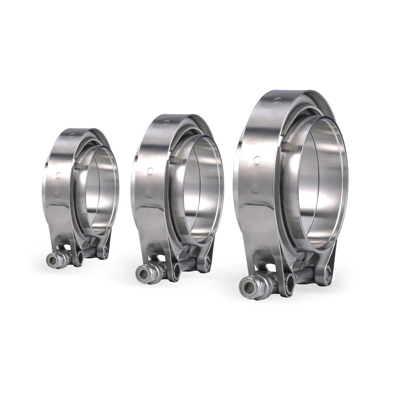 304 roestvrij staal 2 "2,25" 2,5 3 inch 51 63 76 mm V-bandklem Turbo-uitlaatpijp Vbandklem Mannelijke vrouwelijke flens V-klemsets - afbeelding 2