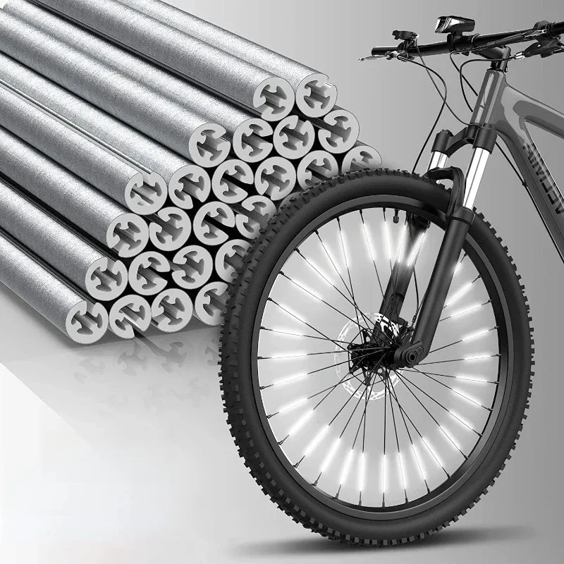 AliExpress QHSPE Tube Warning Strip 12Pcs Reflective Mount Clip  Bicycle Wheel Spoke Reflector Stripe Steel Wire Lamp MTB Bike Reflector Light