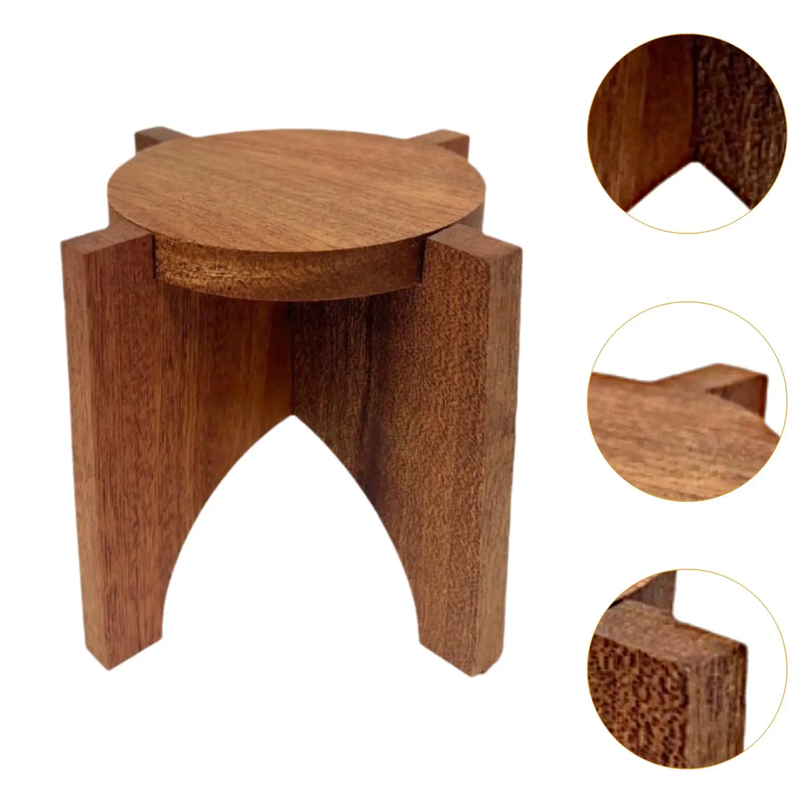 Wooden Planter Display Rack Versatile Round Home Decor Practical Flower Pot Stand for Office Indoor Home Bathroom Farmhouse