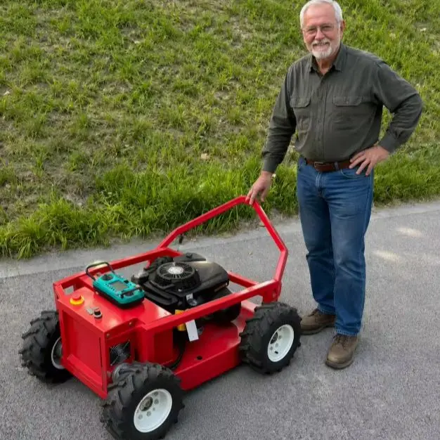 

Customized Small 4WD Robot Lawn Mower 500mm Cutting Width Remote Control Easy Operation Lawn Care Equipment for Home Garden
