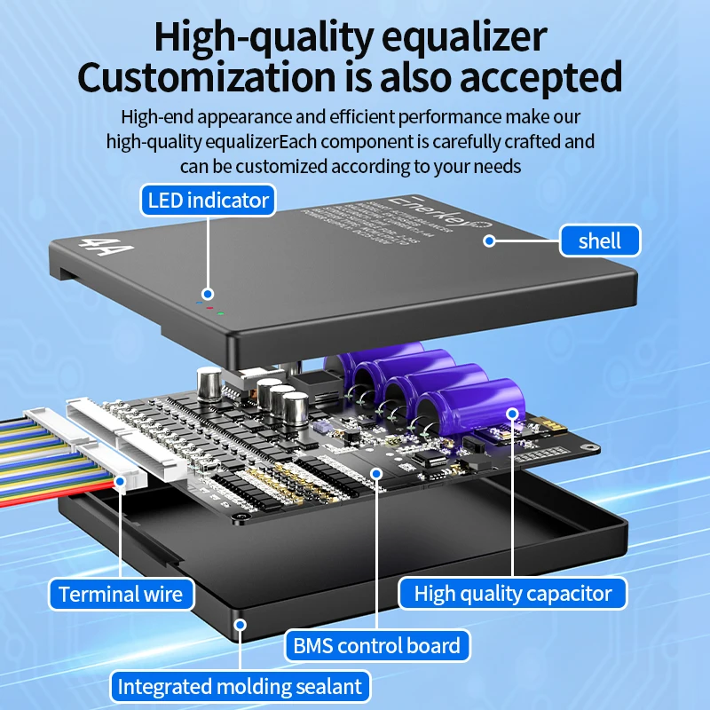 Enerkey mais novo equalizador ativo inteligente 2A 4A 3S 4S 5S 6S 7S 8S 9S 10S 12S 14S 16S Lifepo4/equalização de bateria de íon-lítio