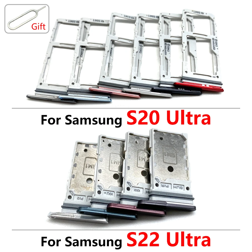 SIM Card Slot Tray For Samsung S20 Ultra S22 Plus Ultra Dual Phone Housing New SIM Card Adapter Micro SD Reader Holder