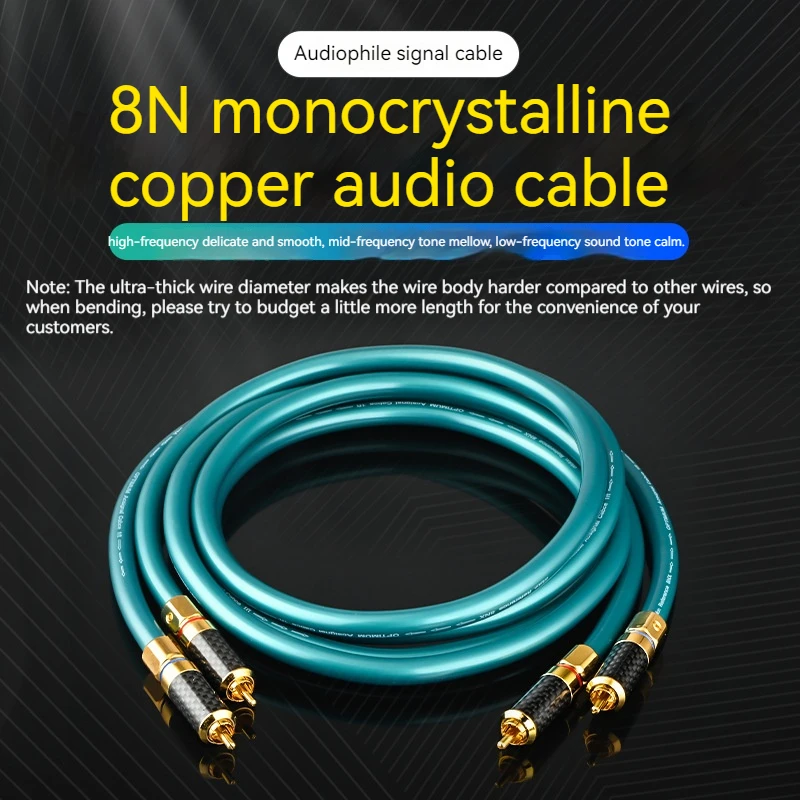 

8N monocrystalline copper audiophile audio signal cable HIFI audio RCA double lotus wire AV amplifier CD cable