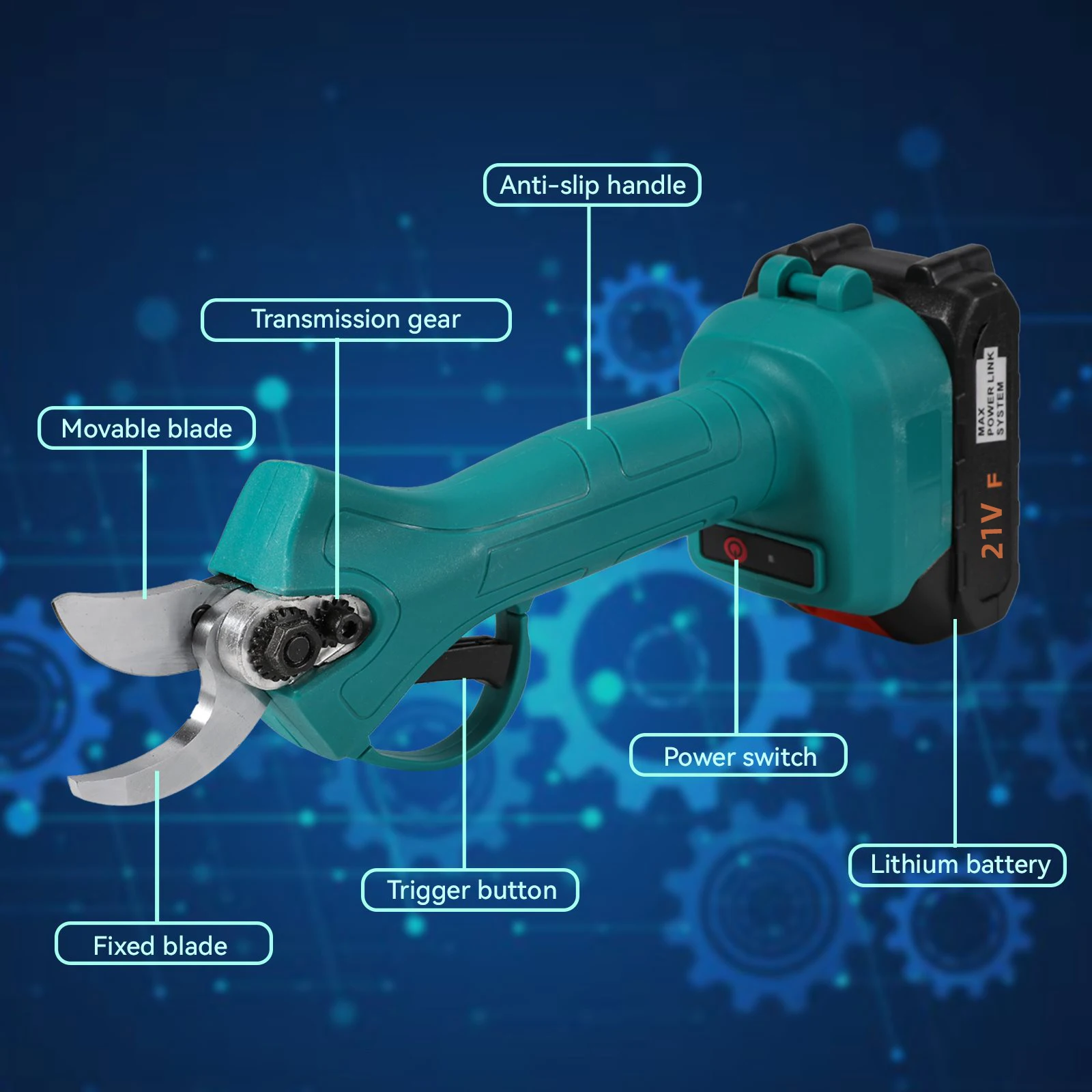 Bürstenlose elektrische Gartenschere, kabelloses Gartenwerkzeug für Obstbäume, Bonsai, kompatibel mit Makita-Batterien, Schneideschere – Detail 2