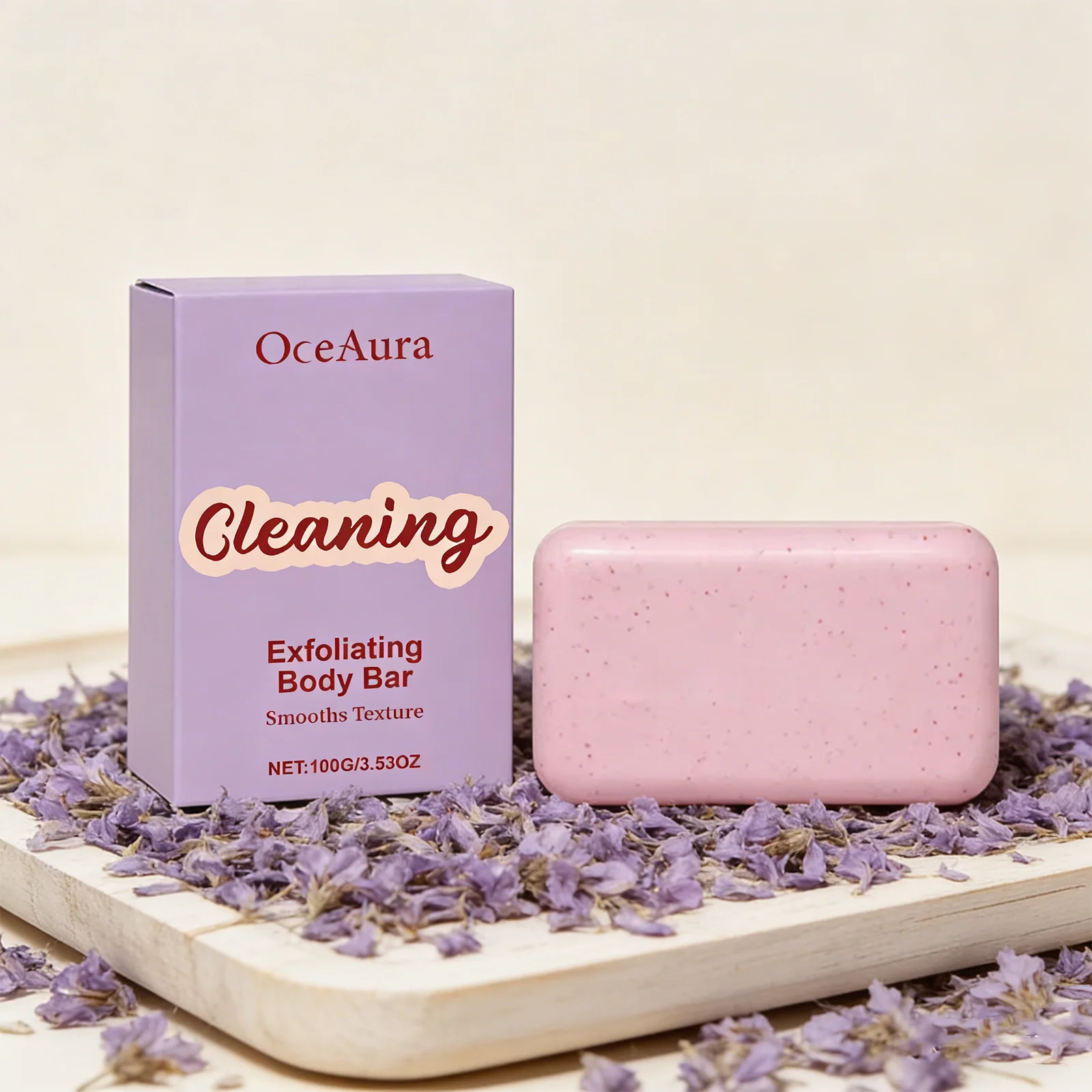 

OCEAURA 100G Exfoliating Body Bar, Gentle Cleansing Power, Oil Balance, Moisturizing Care, Pore Cleaning, Fine Texture
