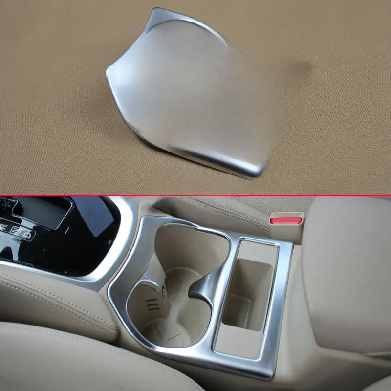 Matt Chrome Car Inner Cup Holder Sticker Cover Trims Surround For Nissan Rogue Sport X-Trail T32 2WD 2014-2022