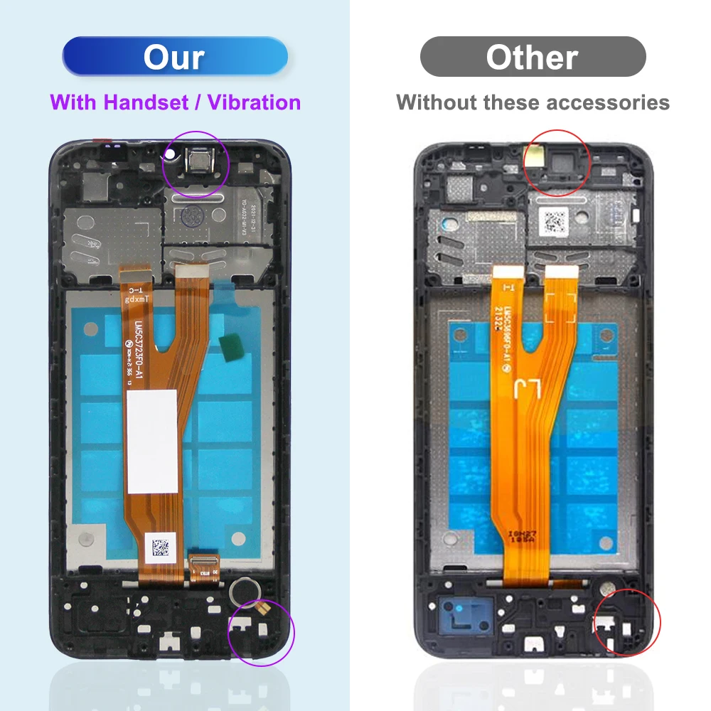 For Samsung A03 Core LCD Display Touch Screen Digitizer Assembly A032 SM-A032F SM-A032F/DS Display with Frame