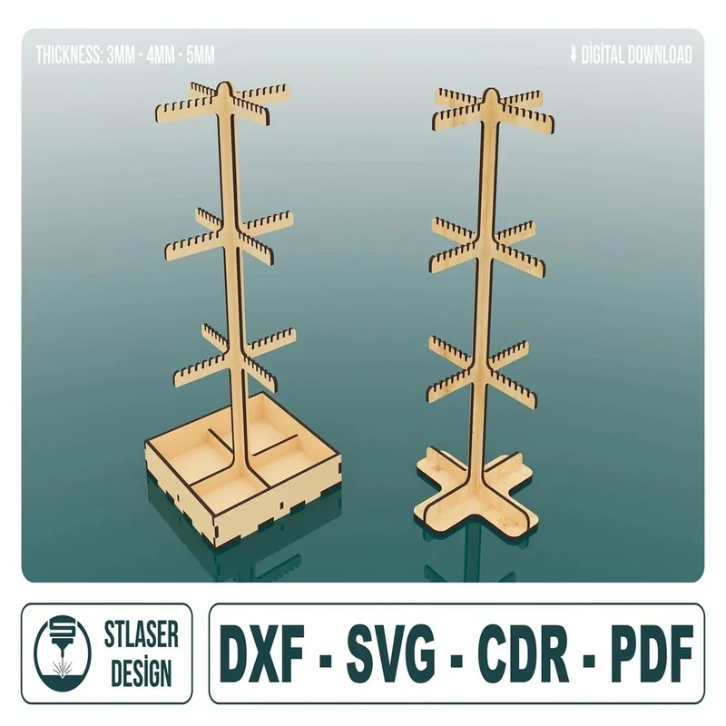 

Подставка для ключей, файлы для лазерной резки | SVG DXF CDR PDF | Деревянный векторный дизайн дисплея для материала 3–5 мм | Лазерная резка Пр
