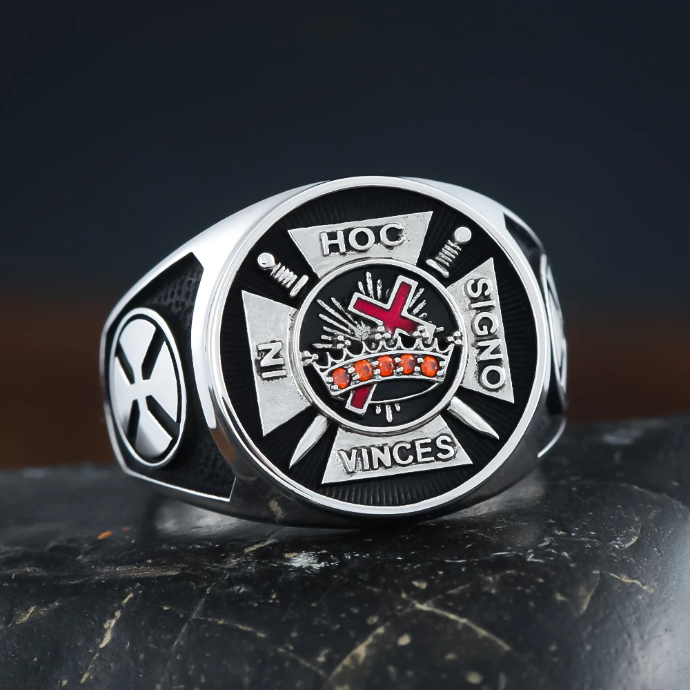 Master Mason Templars G Signature Freemason Masonic Sterling Silver Ring