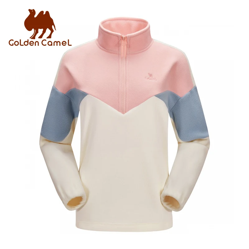 GOLDEN CAMEL Outdoor Women Jacket Half-open Chest Fleece Jacket Winter Warm Polar Fleece Sweater Grain Jackets for Women