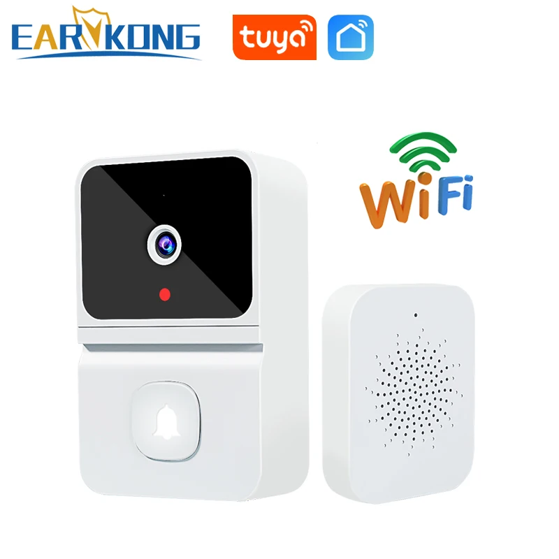 Tuya WiFi Video Doorbell Smart Home Indoor Security Protection Camera Two Way Intercom Night Vision Rechargeable Smart Life
