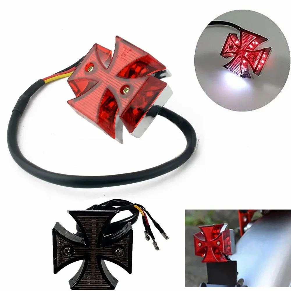 AliExpress ATARAXIA Motorcycle Tail Light Cross LED ABS Surround With Red Lens Rear License Plate Tail Light Motorcycle Choppers Dirt Bike