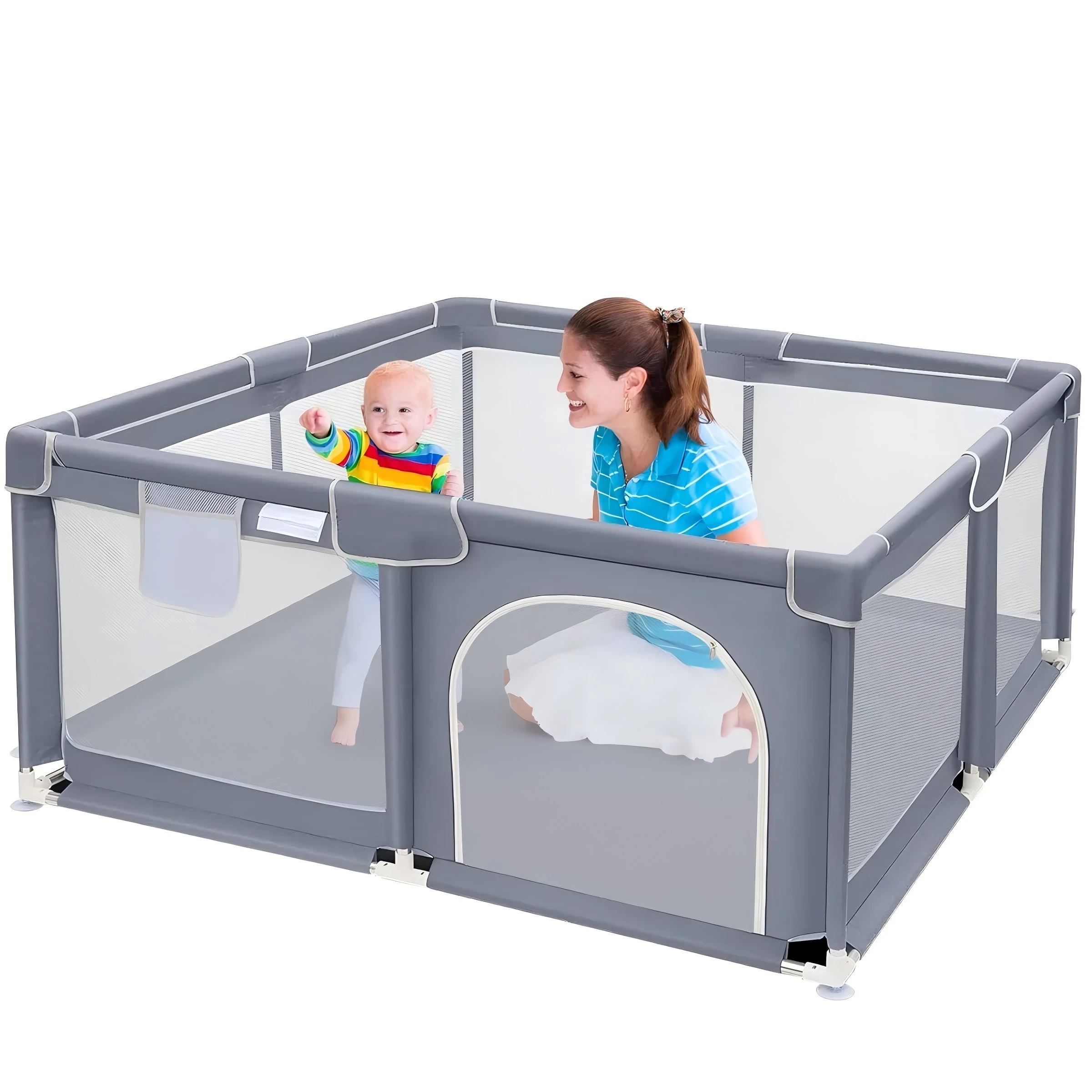 

Детский манеж, очень большой игровой комплекс для использования в помещении и на улице, 360 градусов ° Безопасная игровая зона для малышей и младенцев с улучшенной видимостью