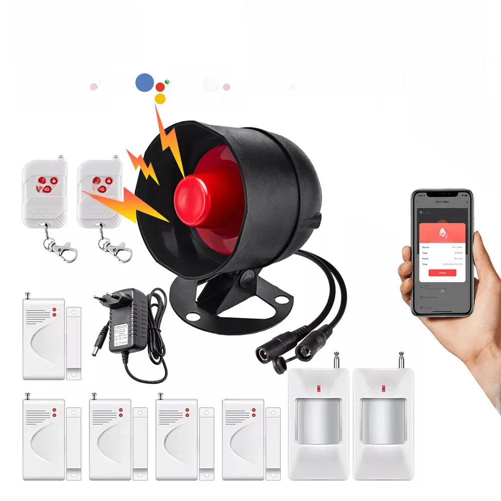 KERUI Tuya inteligentne WIFI bezprzewodowy System alarmowy syrena 433Mhz domowy czujnik antywłamaniowy ruchu drzwi kompatybilny Google Home Alexa — zdjęcie 2