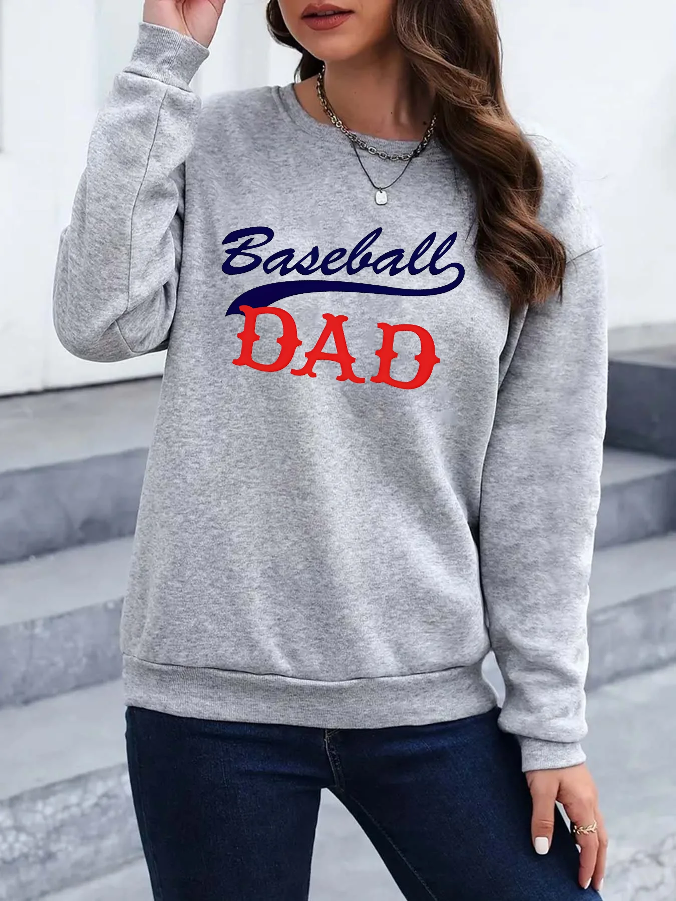 

2024 Autumn Winter I Love Baseball Dad Letter Print Casual Sweatshirts Streetwear Hiphop Fashion Funny Sports Hoodies