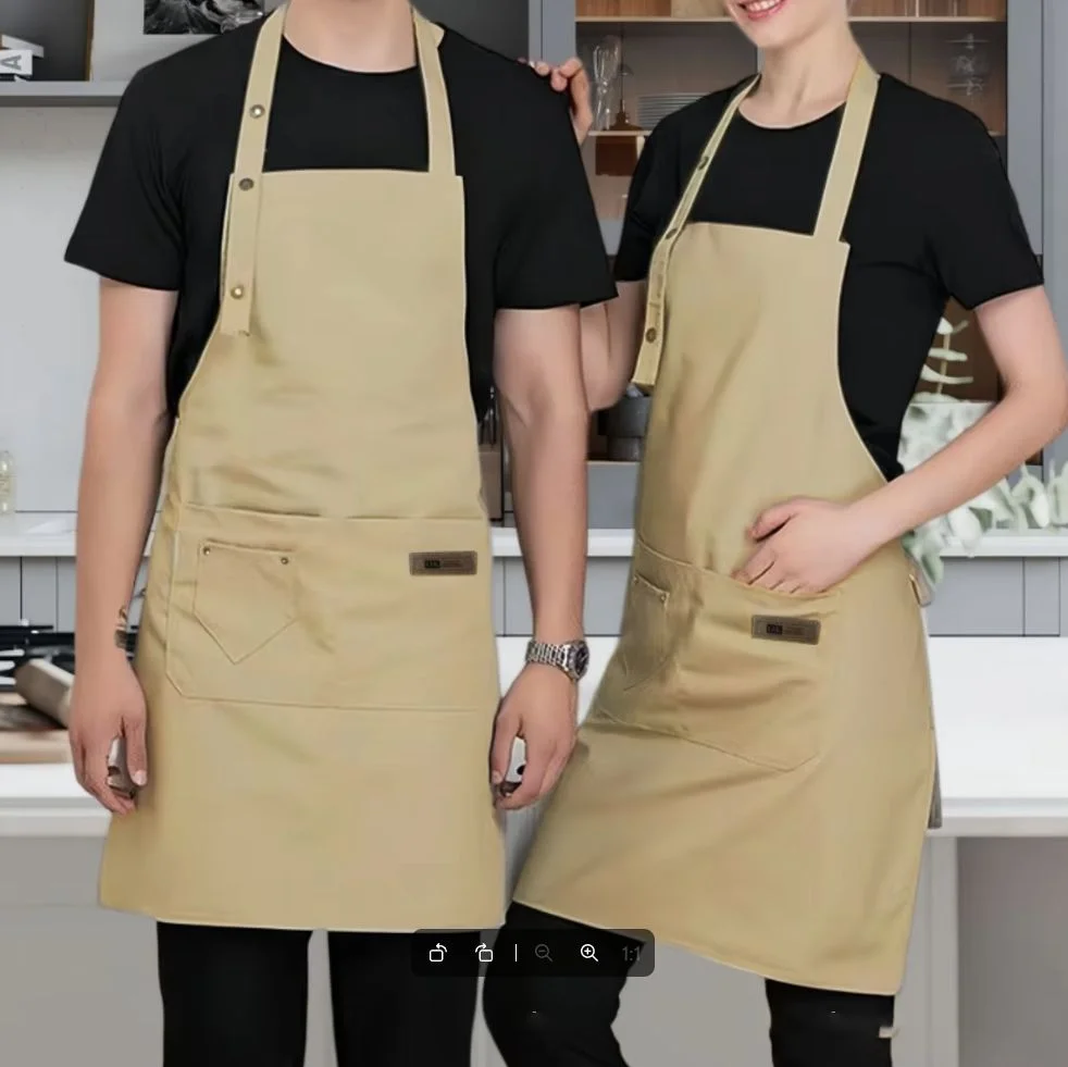 Kitchen Apron Unisex Cotton Canvas Adjustable Neck Waist Ties, Chef Cooking Baking Waiter Apron for Men Women, 2025 Best Seller