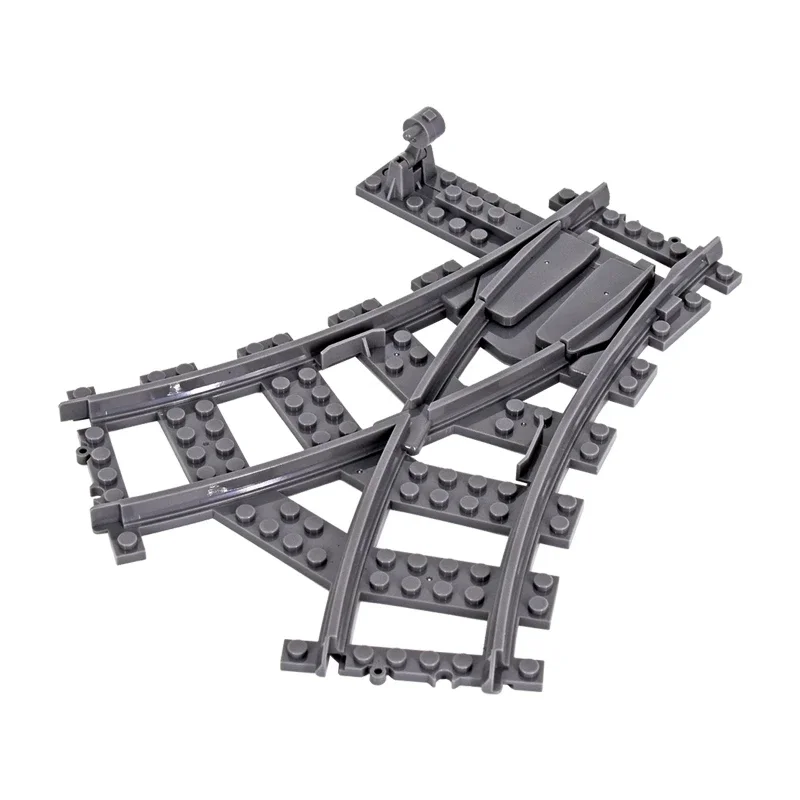 Trains de ville pistes flexibles bifurcées droites incurvées rails souples interrupteur de piste bloc de construction briques enfants bricolage jouet créatif de haute technologie