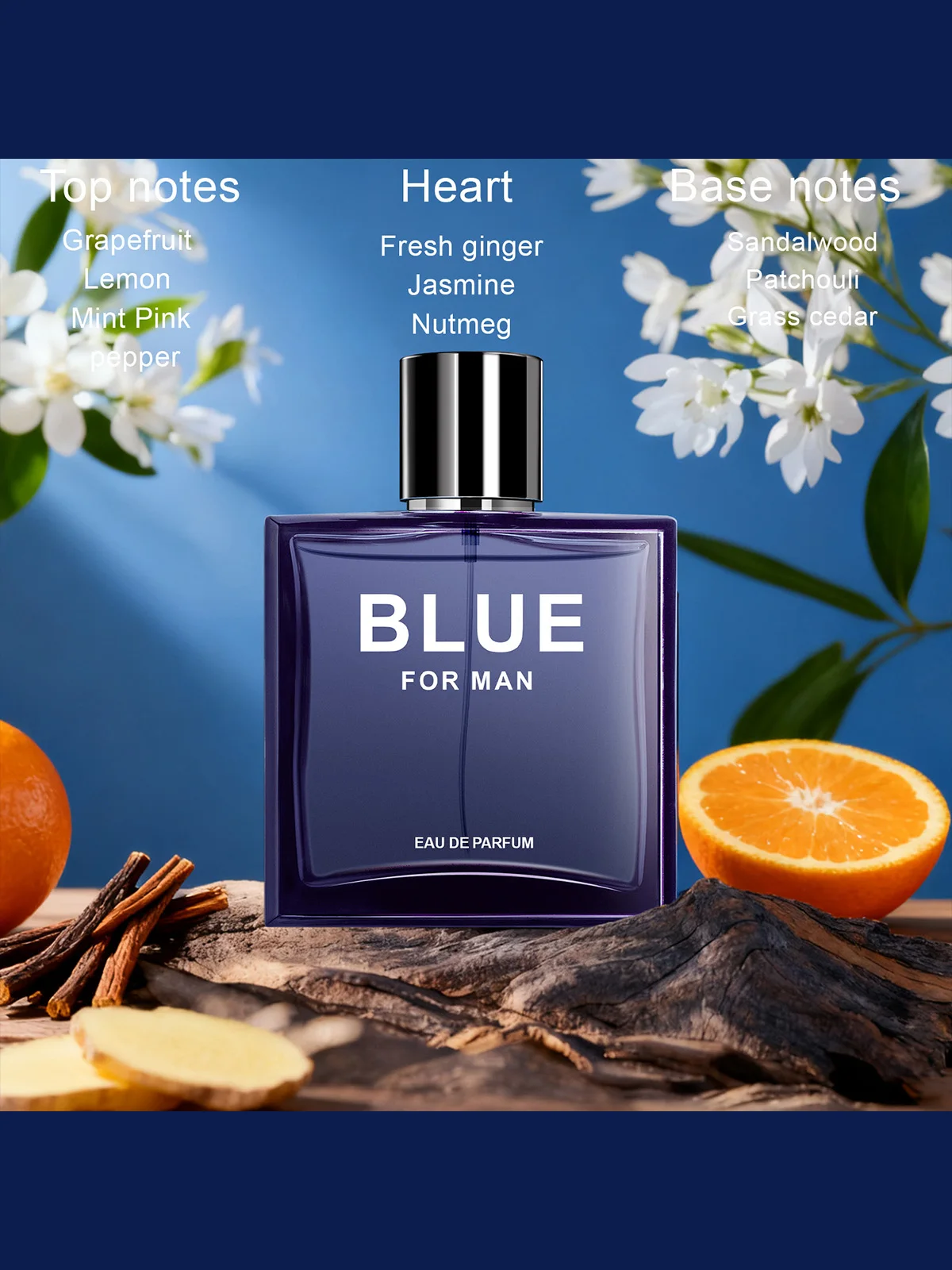 2 عبوة/200 مل عطر رجالي عطري وودي مع الجريب فروت لافندر وخشب الصندل، كولونيا يومي للرجال #4