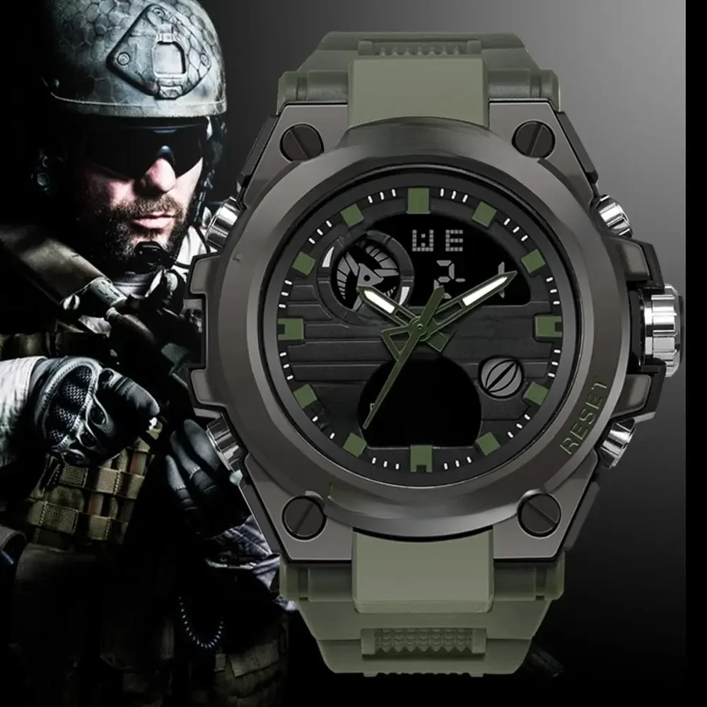 SANDA-Montre-bracelet de sport étanche pour homme, haut de gamme, montres de luxe pour homme, militaire, montre de l'armée, affichage des touristes