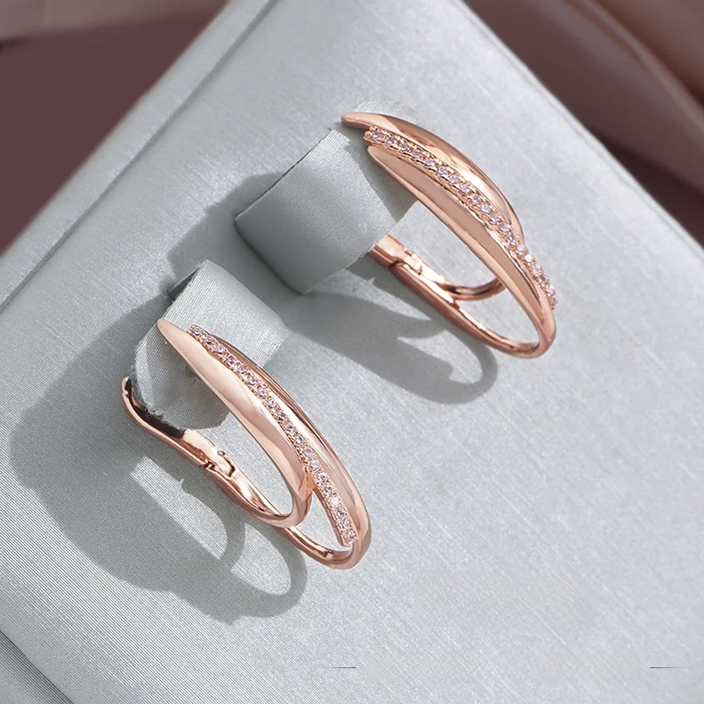 Harong Kupfer Roségold Farbe Ohrringe für Frauen Hochzeit Geburtstag Schmuck Geschenke ästhetische