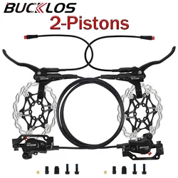 BUCKLOS Hydraulic Disc Brake Set 2 Piston E-Bike Bicycle Hydraulic Brake 1100mm/1850mm Mountain Bike Scooter Disc Brake Set Part