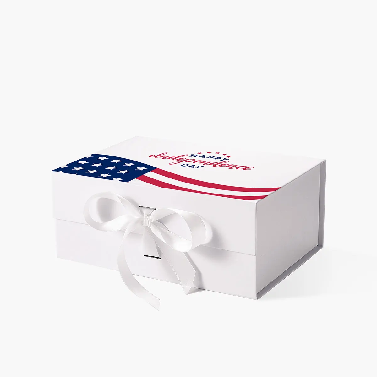 Geotobox 23.5x17x10cm | 21.9x15.9x9.5cm A5 Deep White Digital Printing Independence Day Gift Box, 4th of July Gift Basket