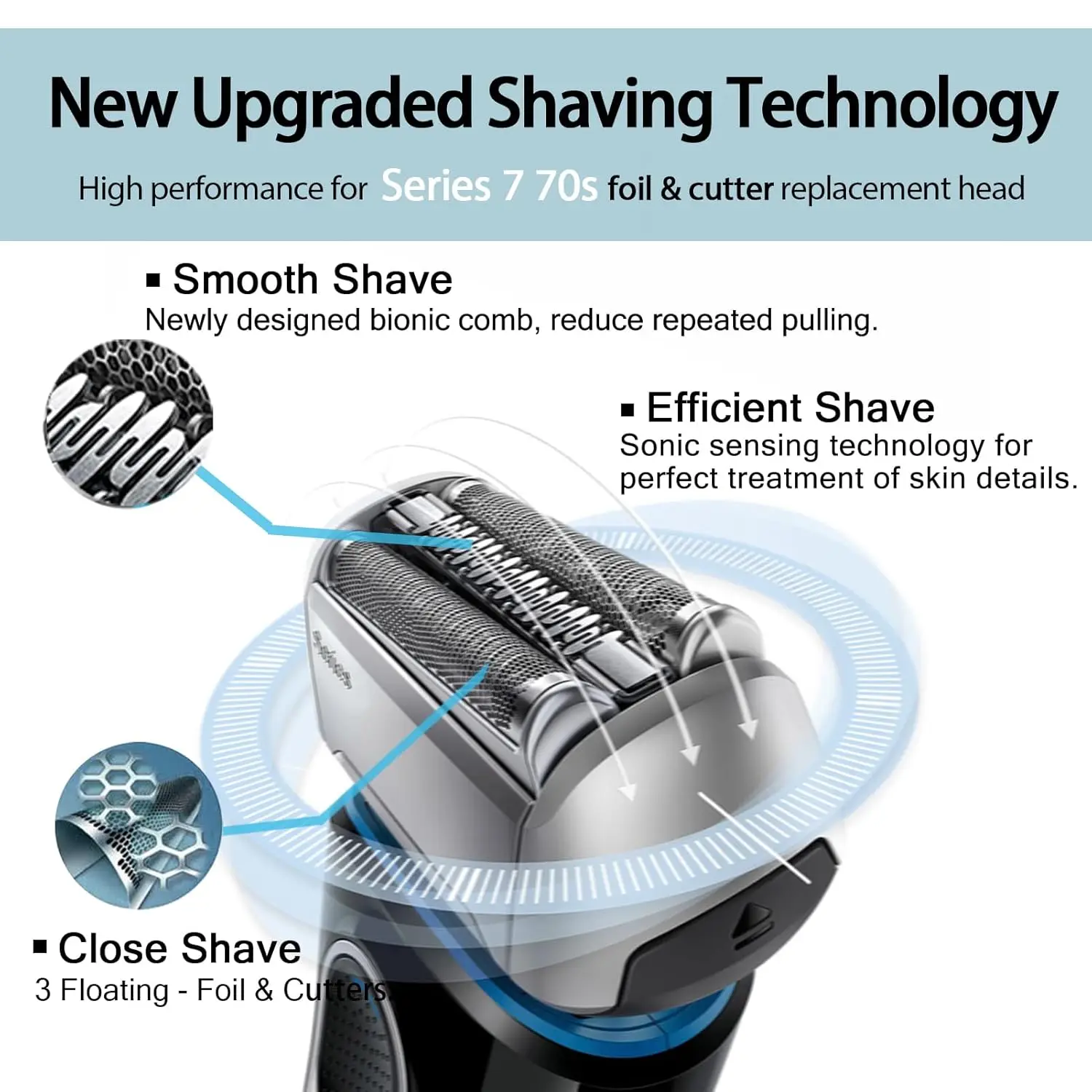 LISI 70S رأس بديل مناسب لسلسلة براون 7 S7 720cc 750cc 760cc 790cc 799 797 رؤوس استبدال ماكينة الحلاقة والقطع