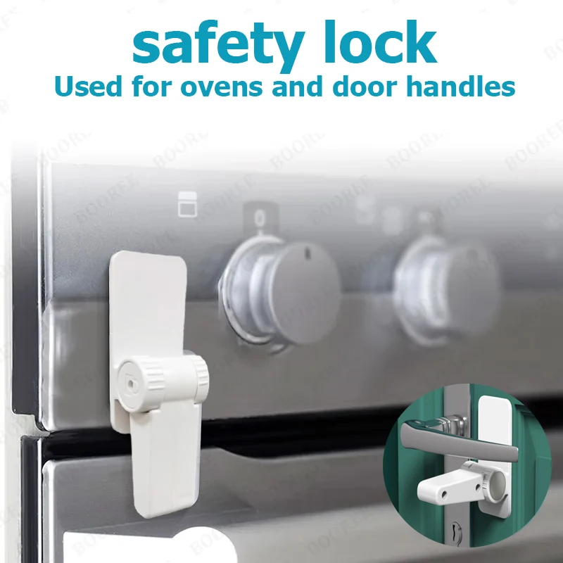 

Baby Safety Locks, Strong 3M Adhesive Strap for Oven Door & Cabinet Handles, Easy No-Tool Installation, Child Proof