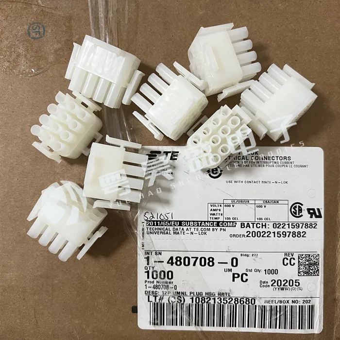 

30pcs original new Connector 1-480708-0 12P rubber shell 6.35mm spacing