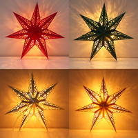 Christmas Paper Seven-pointed Star Pendant Merry Christmas Decorations For Home Navidad Noel Cristmas Xmas Gift Happy New Year