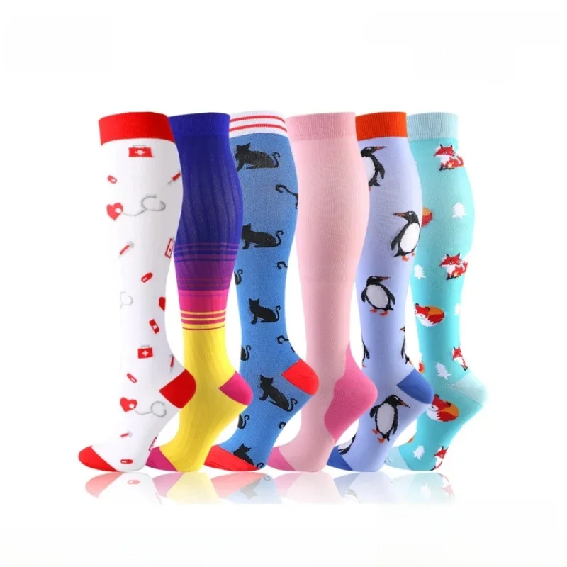 AliExpress 58 Styles New Compression Socks Sports Running Marathon Recovery Outdoor Cycling Riding Non-slip Stockings High For Men Women