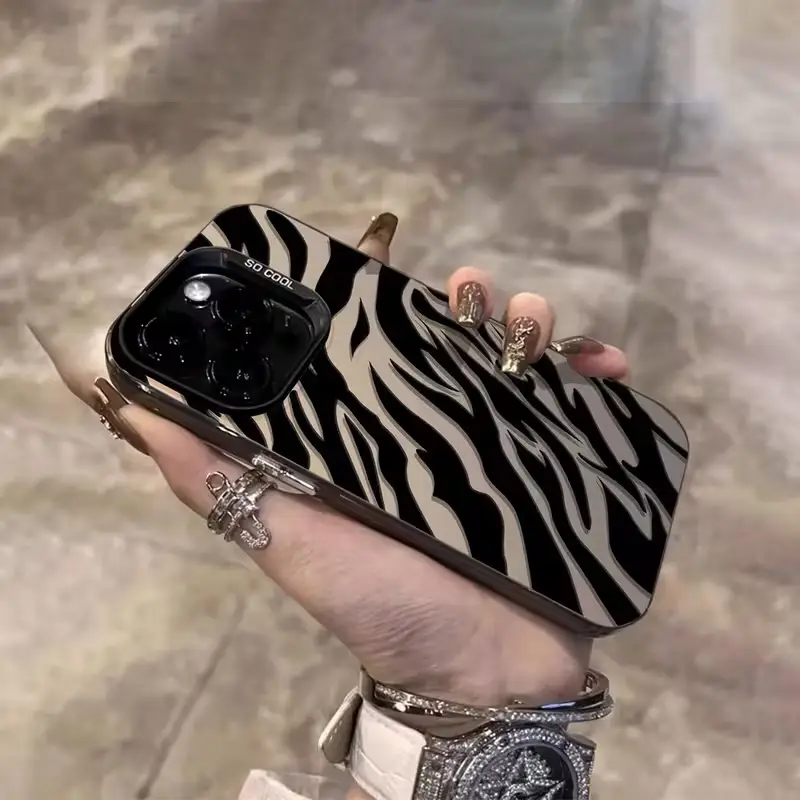 Zebra Pattern Black Advanced IMD Shockproof Cover For iPhone 18 17 16 15 14 13 12 11 Pro 7 8 Plus Max Mini Air XS 16e Phone Case